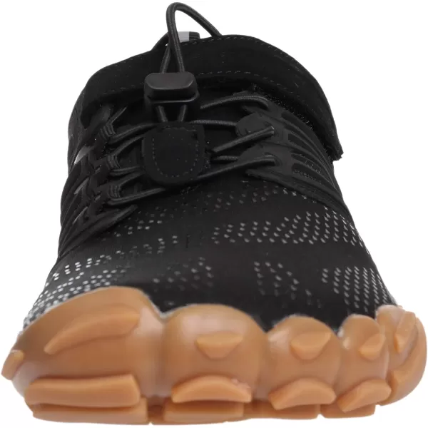 imageWHITIN Mens Minimalist Trail Runner  Wide Toe Box  Barefoot Inspired1 Classic Black Gum