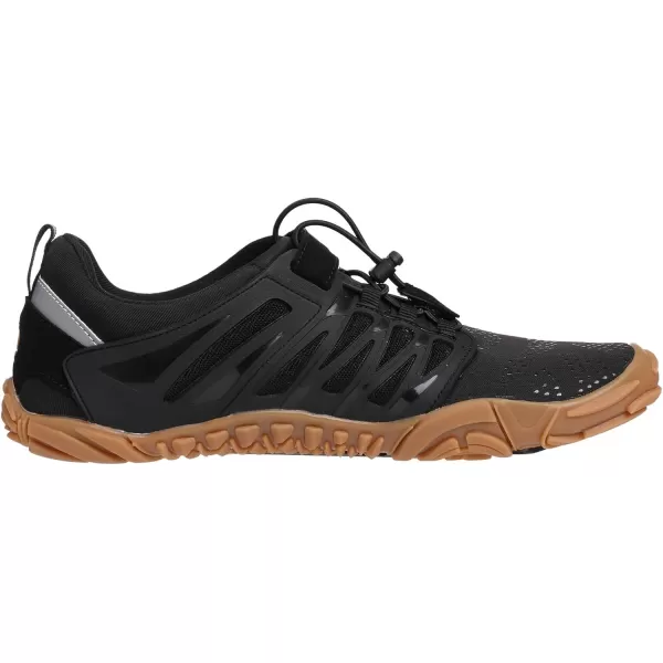 imageWHITIN Mens Minimalist Trail Runner  Wide Toe Box  Barefoot Inspired1 Classic Black Gum