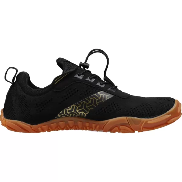 imageWHITIN Mens Minimalist Trail Runner  Wide Toe Box  Barefoot Inspired2 Black Gum
