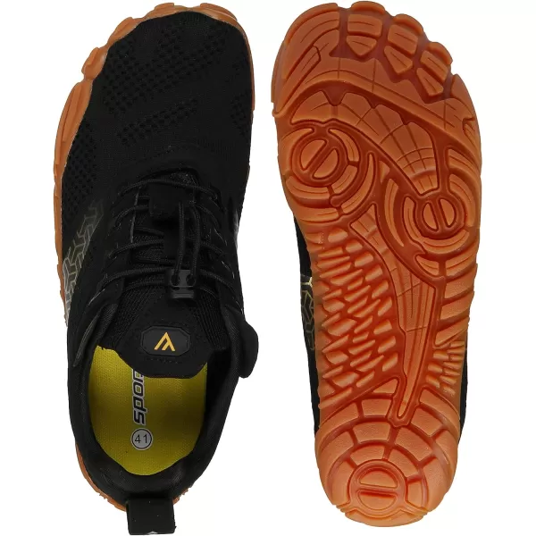 imageWHITIN Mens Minimalist Trail Runner  Wide Toe Box  Barefoot Inspired2 Black Gum