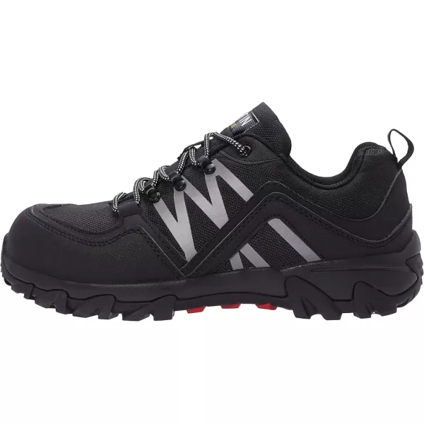 imageWHITIN Mens Steel Toe Slip Resistant Puncture Proof Construction Safety Work ShoesBlack