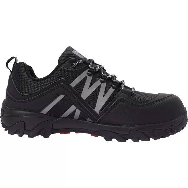 imageWHITIN Mens Steel Toe Slip Resistant Puncture Proof Construction Safety Work ShoesBlack