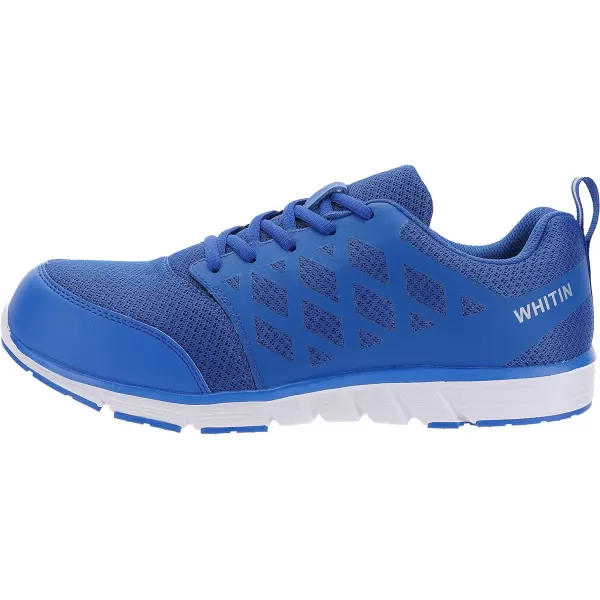 imageWHITIN Mens Steel Toe Slip Resistant Puncture Proof Construction Safety Work ShoesMesh Blue