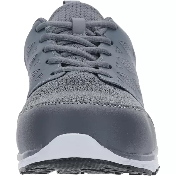 imageWHITIN Mens Steel Toe Slip Resistant Puncture Proof Construction Safety Work ShoesMesh Grey