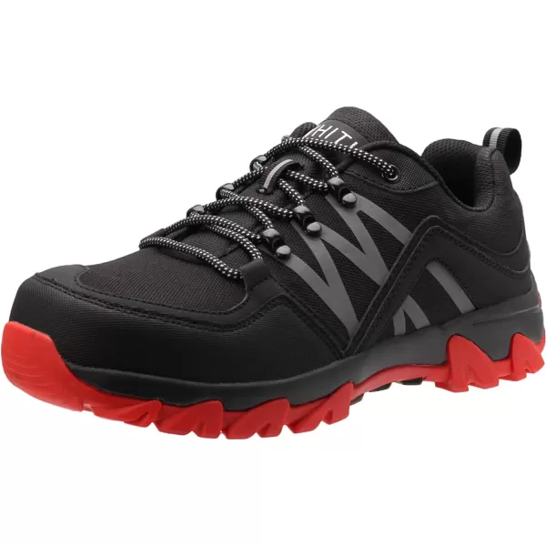 imageWHITIN Mens Steel Toe Slip Resistant Puncture Proof Construction Safety Work ShoesRed
