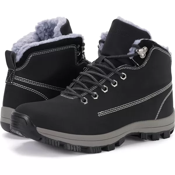 imageWHITIN Mens Waterproof ColdWeather BootsBlack Nubuck