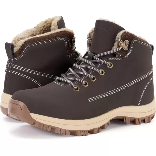 imageWHITIN Mens Waterproof ColdWeather BootsDark Brown Nubuck
