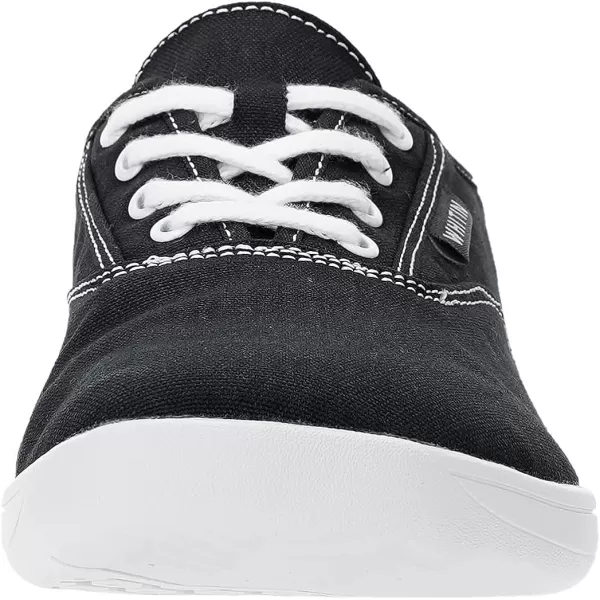 imageWHITIN Mens Wide Canvas Barefoot Sneakers  Zero Drop Sole  Minimalist FootwearW87  Black White