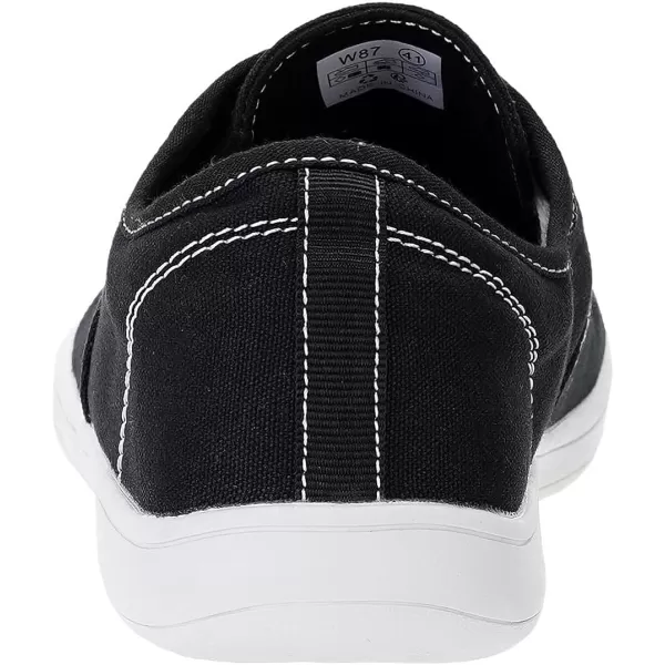 imageWHITIN Mens Wide Canvas Barefoot Sneakers  Zero Drop Sole  Minimalist FootwearW87  Black White