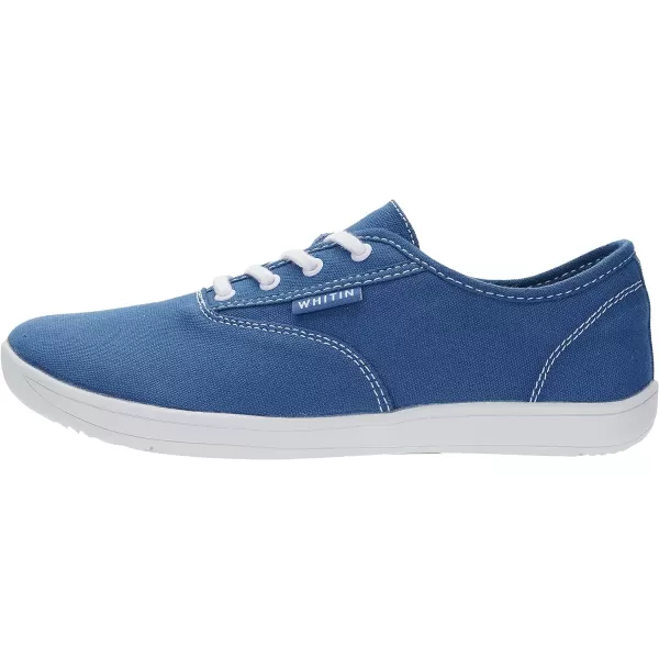 imageWHITIN Mens Wide Canvas Barefoot Sneakers  Zero Drop Sole  Minimalist FootwearW87  Blue
