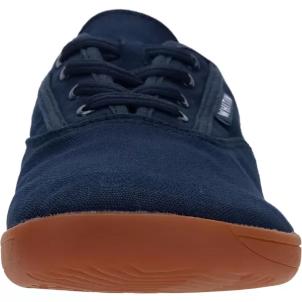 imageWHITIN Mens Wide Canvas Barefoot Sneakers  Zero Drop Sole  Minimalist FootwearW87  Dark Blue