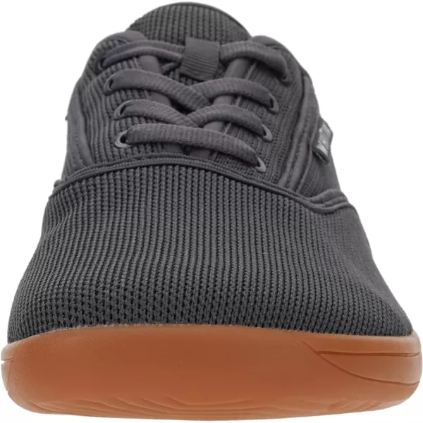 imageWHITIN Mens Wide Canvas Barefoot Sneakers  Zero Drop Sole  Minimalist FootwearW872  Grey Gum Knit Upper