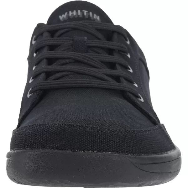 imageWHITIN Mens Wide Canvas Barefoot amp Minimalist Shoes  Zero Drop Sneaker  Natural FeelW891  All Black