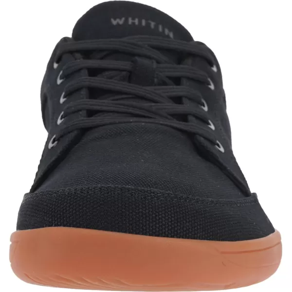 imageWHITIN Mens Wide Canvas Barefoot amp Minimalist Shoes  Zero Drop Sneaker  Natural FeelW891  BlackGum