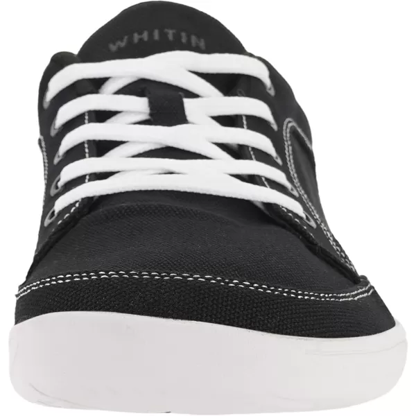 imageWHITIN Mens Wide Canvas Barefoot amp Minimalist Shoes  Zero Drop Sneaker  Natural FeelW891  BlackWhite
