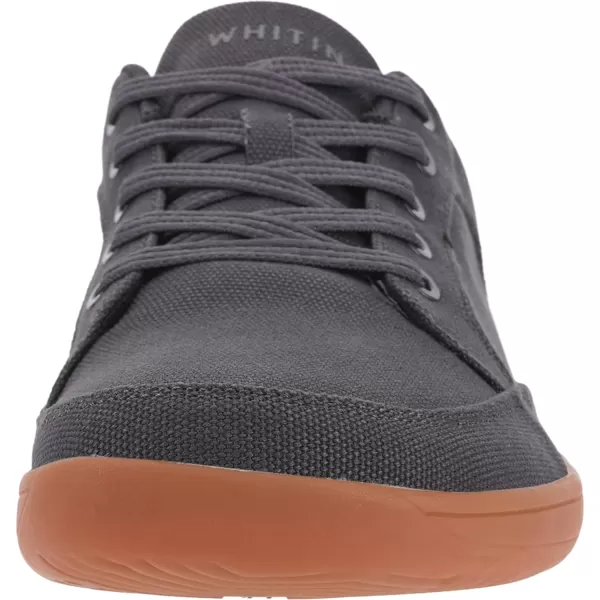 imageWHITIN Mens Wide Canvas Barefoot amp Minimalist Shoes  Zero Drop Sneaker  Natural FeelW891  Dark Grey
