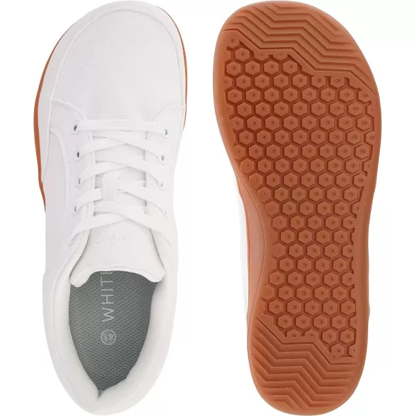 imageWHITIN Mens Wide Canvas Barefoot amp Minimalist Shoes  Zero Drop Sneaker  Natural FeelW891  White