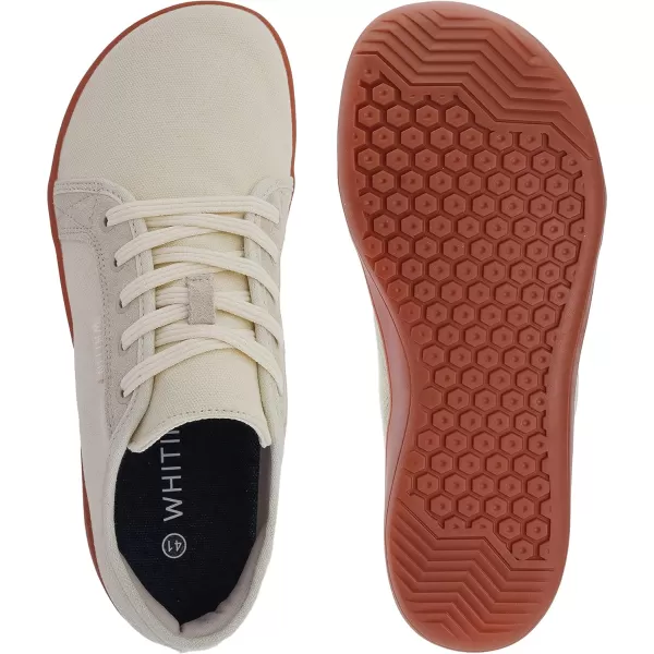 imageWHITIN Mens Wide Canvas Minimalist Barefoot Sneakers  Zero Drop Sole  Ultimate Toe FreedomW81v2 Beige Gum  Canvas 