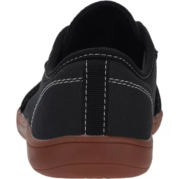 imageWHITIN Mens Wide Canvas Minimalist Barefoot Sneakers  Zero Drop Sole  Ultimate Toe FreedomW81v2 Black Gum  Canvas 
