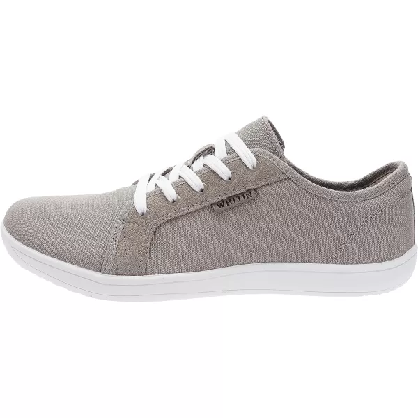 imageWHITIN Mens Wide Canvas Minimalist Barefoot Sneakers  Zero Drop Sole  Ultimate Toe FreedomW81v2 Brown Grey  Canvas 