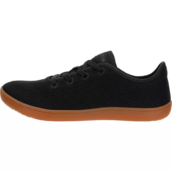 imageWHITIN Mens Wide Casual Barefoot Sneakers  Zero Drop Sole  Minimalist StyleW88  Black Gum