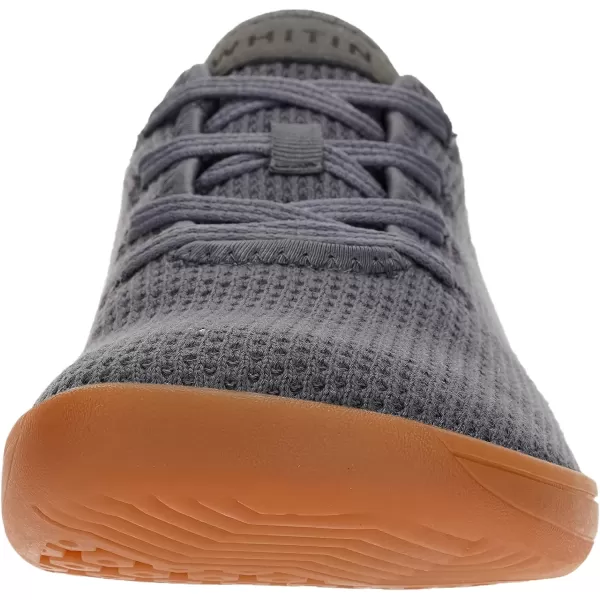 imageWHITIN Mens Wide Casual Barefoot Sneakers  Zero Drop Sole  Minimalist StyleW88  Grey Gum