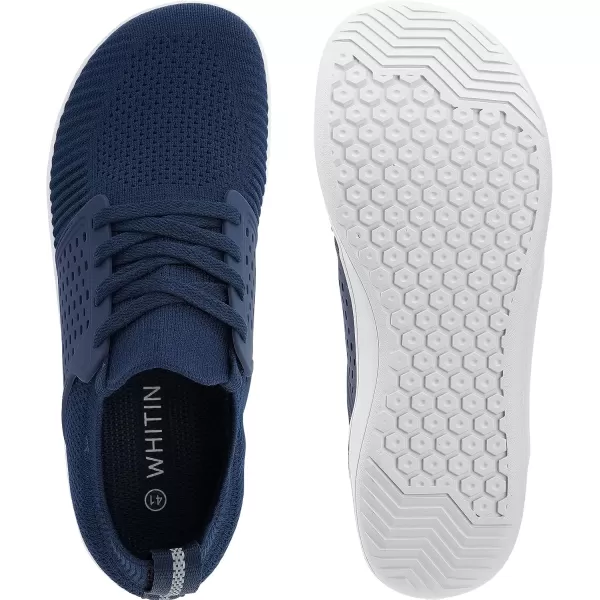imageWHITIN Mens Wide Minimalist Barefoot Sneakers  Zero Drop  Midfoot StabilityW85 Dark Blue