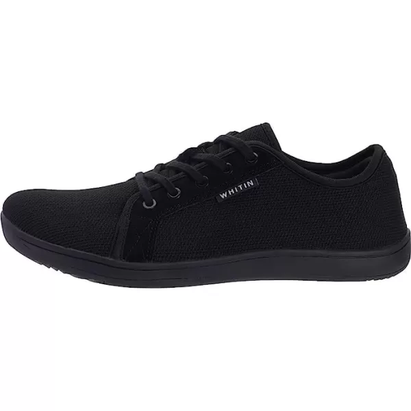 imageWHITIN Mens Wide Minimalist Barefoot Sneakers  Zero Drop Sole  Optimal RelaxationAll Black