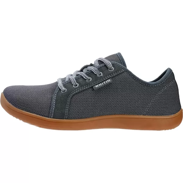 imageWHITIN Mens Wide Minimalist Barefoot Sneakers  Zero Drop Sole  Optimal RelaxationGrey Gum
