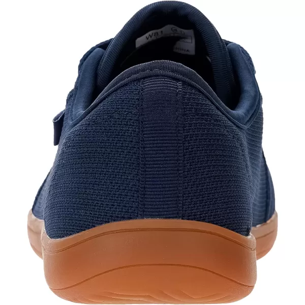 imageWHITIN Mens Wide Minimalist Barefoot Sneakers  Zero Drop Sole  Optimal RelaxationW81 Dark Blue Gum