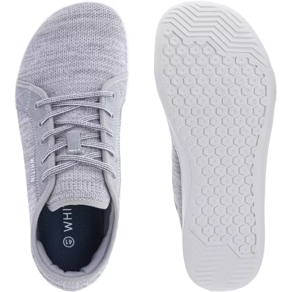 imageWHITIN Mens Wide Minimalist Barefoot Sneakers  Zero Drop Sole  Optimal RelaxationW81 Dark Grey