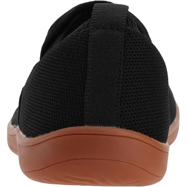 imageWHITIN Mens Wide Slip on Barefoot Shoes  Minimalist Sneakers  Elastic CollarW862  Black Gum