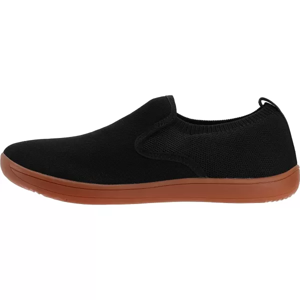 imageWHITIN Mens Wide Slip on Barefoot Shoes  Minimalist Sneakers  Elastic CollarW862  Black Gum