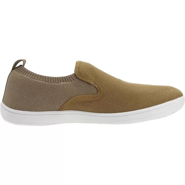 imageWHITIN Mens Wide Slip on Barefoot Shoes  Minimalist Sneakers  Elastic CollarW862  Khaki