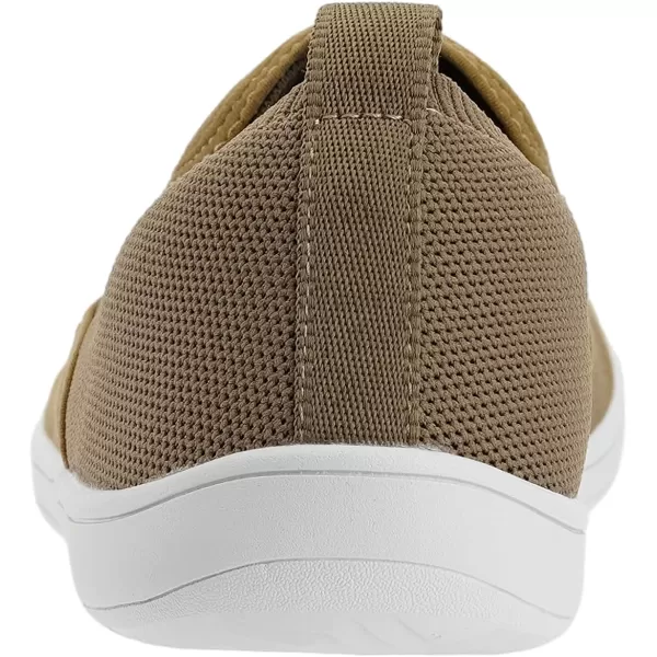 imageWHITIN Mens Wide Slip on Barefoot Shoes  Minimalist Sneakers  Elastic CollarW862  Khaki