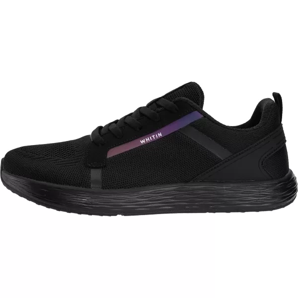 imageWHITIN Mens Wide Toe Box  Zero Drop Sole Road Running Shoes  Rubber OutsoleBlack