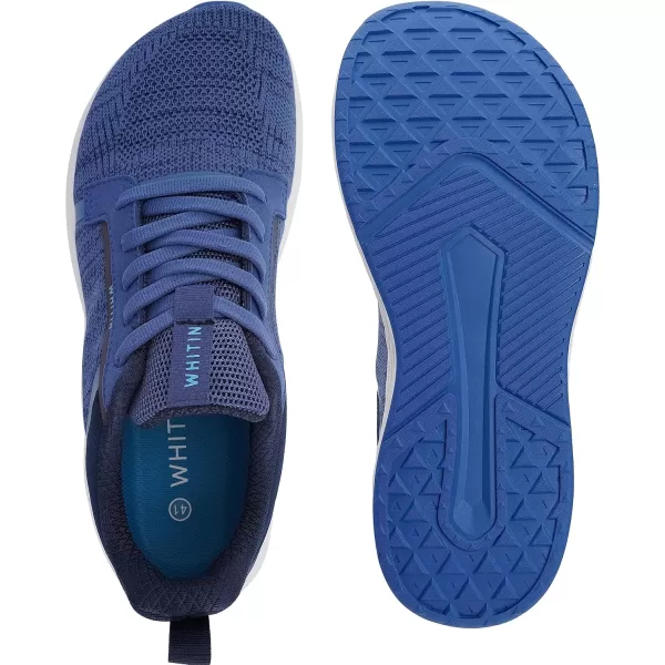 imageWHITIN Mens Wide Toe Box  Zero Drop Sole Road Running Shoes  Rubber OutsoleDark Blue