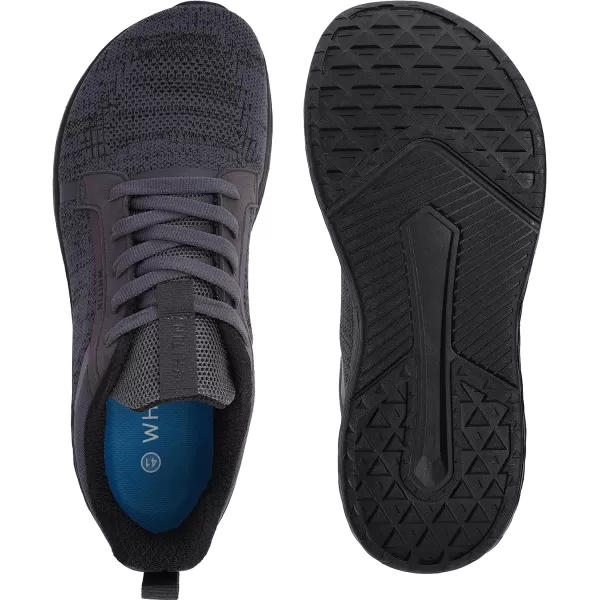 imageWHITIN Mens Wide Toe Box  Zero Drop Sole Road Running Shoes  Rubber OutsoleGrey