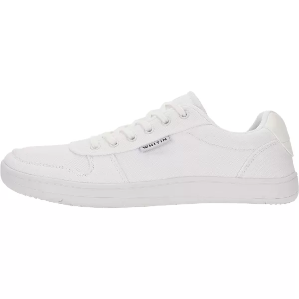 imageWHITIN Mens Wide Toe Box Barefoot Shoes  Canvas Minimalist Sneakers  Zero Drop SoleW882  White