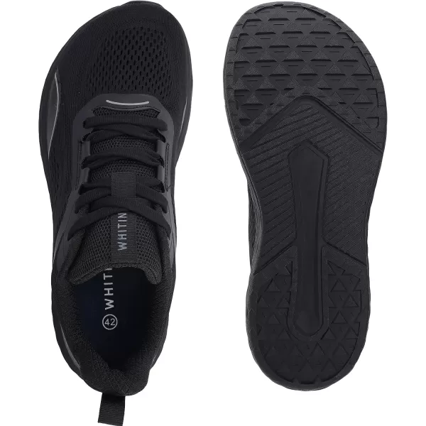 imageWHITIN Mens Zero Drop Running Shoes  Wide Toe BoxBlack