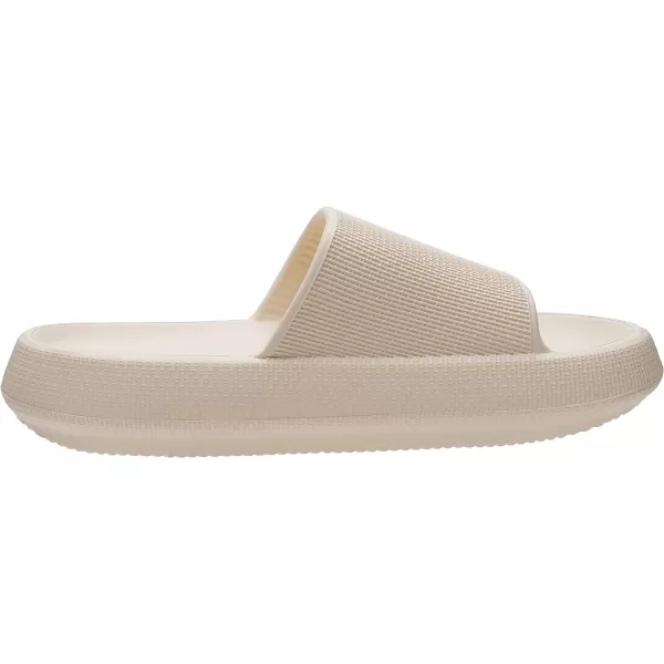 imageWHITIN Pillow Slippers for Women Non Slip  Cushioned Thick Sole Slides  Quick Drying Bathroom SandalsBeige