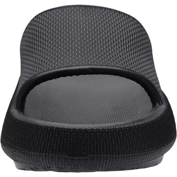 imageWHITIN Pillow Slippers for Women Non Slip  Cushioned Thick Sole Slides  Quick Drying Bathroom SandalsBlack