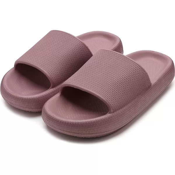 imageWHITIN Pillow Slippers for Women Non Slip  Cushioned Thick Sole Slides  Quick Drying Bathroom SandalsBlush
