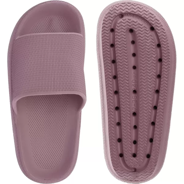 imageWHITIN Pillow Slippers for Women Non Slip  Cushioned Thick Sole Slides  Quick Drying Bathroom SandalsBlush
