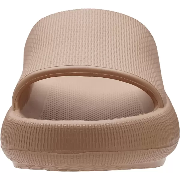imageWHITIN Pillow Slippers for Women Non Slip  Cushioned Thick Sole Slides  Quick Drying Bathroom SandalsBrown