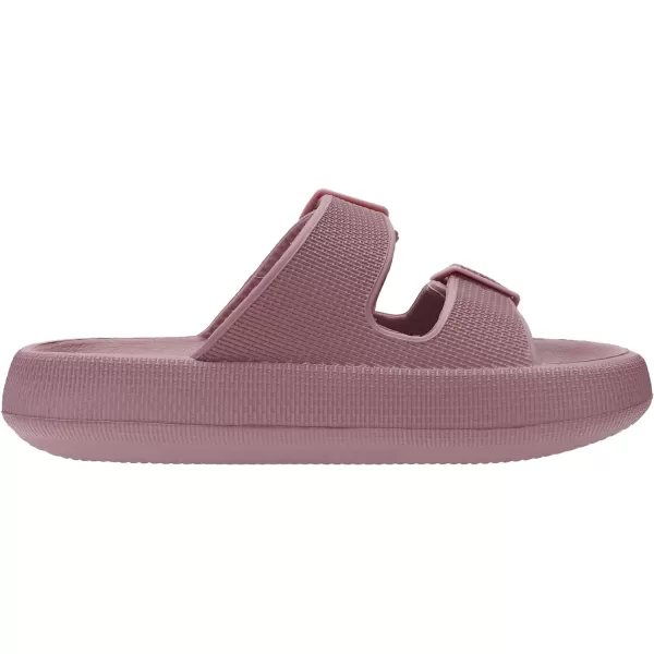 imageWHITIN Slides for Women Men Double Buckle Adjustable Thick Sole Pillow Slippers Bathroom SandalsBlush