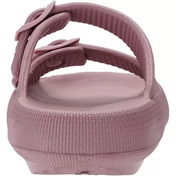 imageWHITIN Slides for Women Men Double Buckle Adjustable Thick Sole Pillow Slippers Bathroom SandalsBlush