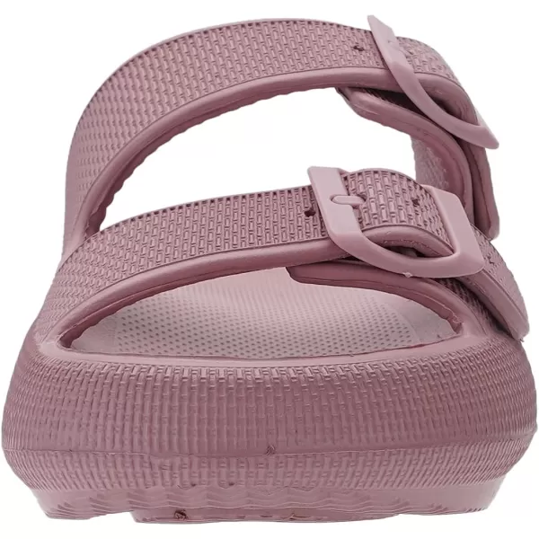 imageWHITIN Slides for Women Men Double Buckle Adjustable Thick Sole Pillow Slippers Bathroom SandalsBlush