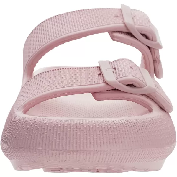 imageWHITIN Slides for Women Men Double Buckle Adjustable Thick Sole Pillow Slippers Bathroom SandalsPink