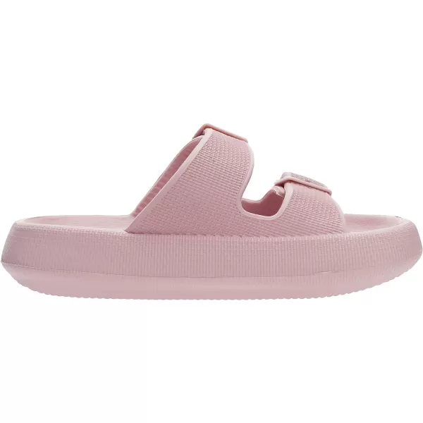 imageWHITIN Slides for Women Men Double Buckle Adjustable Thick Sole Pillow Slippers Bathroom SandalsPink